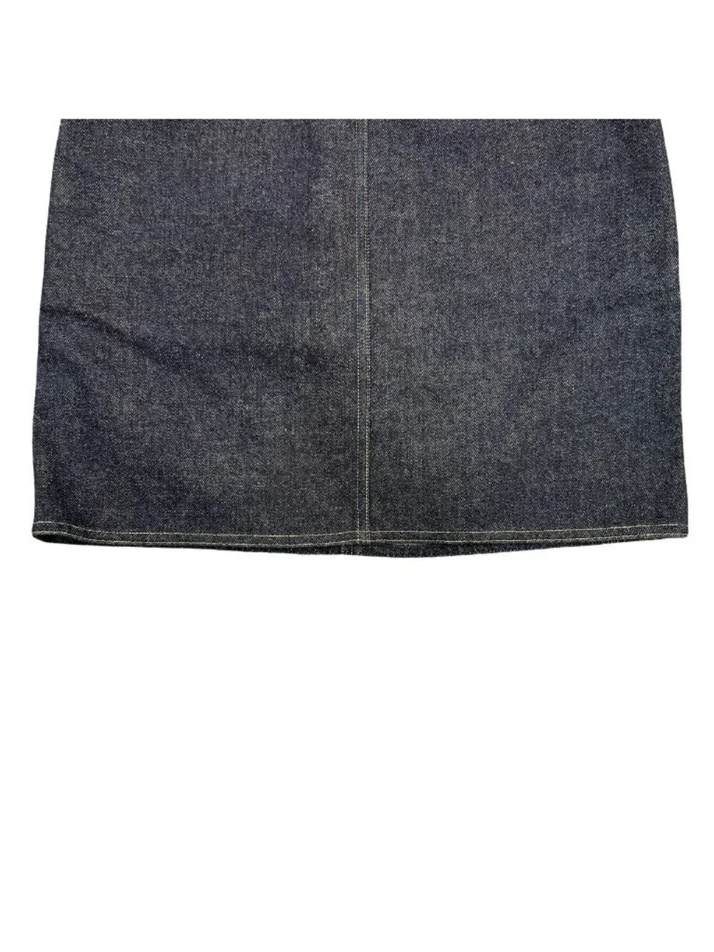 Chanel Vintage CC Logo Cotton Denim Skirt 38 Blue